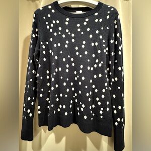 A New Day / Target / Navy with white polka dots crewneck sweater / Medium